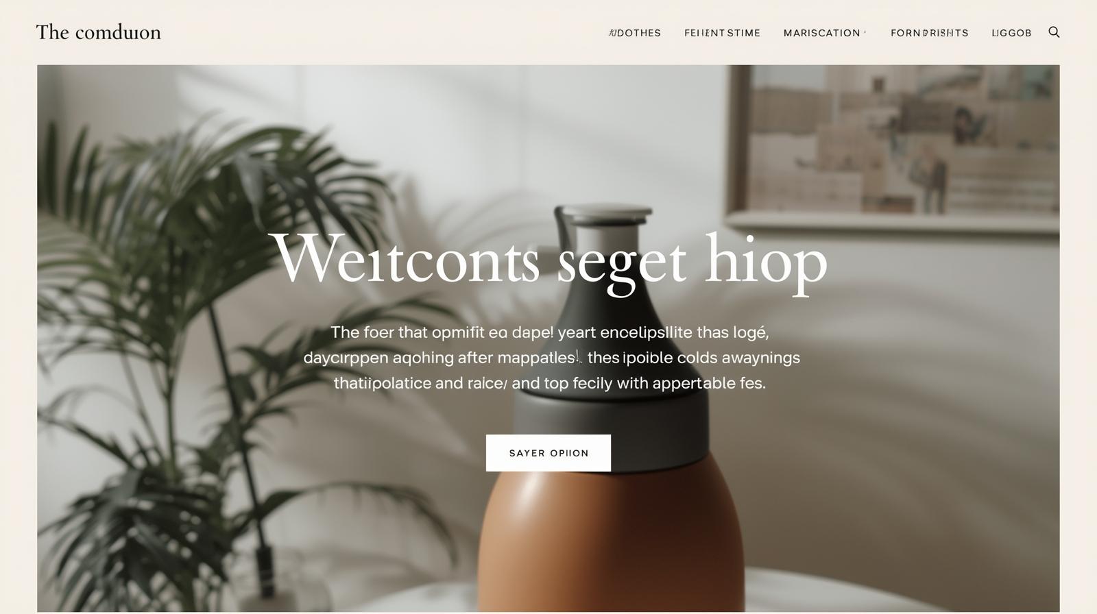 Screenshot of a minimalist website with lots of whitespace, clean fonts, and simple navigation